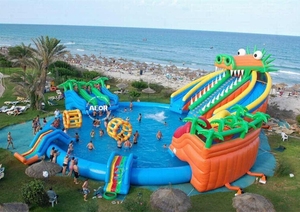 Instalaciones de Trampolín Flotante Acuático Personalizadas para Entretenimiento al Aire Libre, Tobogán Inflable Comercial para Parque Acuático - Product Image 4