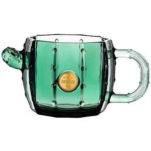 Parche de color de 260Ml, taza con mango de Cactus, Juego de vasos apilables con forma de Cactus, vasos de vidrio soplado de <span class=keywords><strong>agua</strong></span> o Jugo verde - Product Image 1
