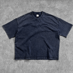 T-shirt da <span class=keywords><strong>uomo</strong></span> cropped vintage lavaggio acido pesante 275gsm con logo personalizzato vestibilità ampia all'ingrosso per produttori - Product Image 3