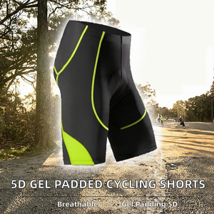 Shorts de cyclisme pour hommes avec rembourrage en gel 5D, antidérapants, en Spandex/Polyester, doublure OEM pour VTT - Product Image 2