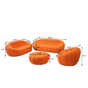 Atunus EE. UU. En stock Envío Directo Moderno 3D Panal Tela de malla Naranja Tienda Burbuja Sofá Sofás de fútbol de 3 plazas Sofá - Product Image 5