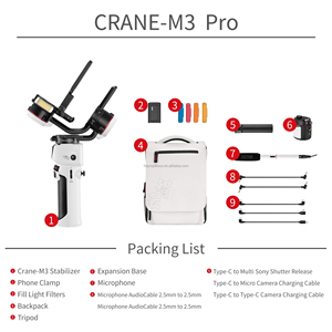 <span class=keywords><strong>ZHIYUN</strong></span> <span class=keywords><strong>Crane</strong></span> <span class=keywords><strong>M3</strong></span> 3S Pro Estabilizador de cardán de 3 ejes para cámara de teléfono inteligente sin espejo para cámaras sin espejo Sony Nikon Canon Cinema - Product Image 5