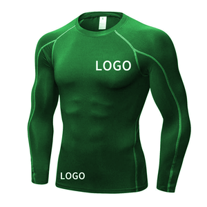 เสื้อรัดกล้ามเนื้อผู้ชาย แห้งเร็ว ป้องกันรังสียูวี สำหรับออกกำลังกาย เล่นเซิร์ฟ ว่ายน้ำ แขนสั้น รับออกแบบโลโก้ตามสั่ง - Product Image 5