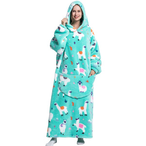 Felpa <span class=keywords><strong>con</strong></span> Cappuccio Oversize in Flanella per Donne, Stampa Cartoon, Calda e Comoda per il Relax - Product Image 3