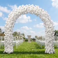 Set Bunga Mawar Putih Artifisial Elegan 2x4m untuk Dekorasi Pernikahan, Latar Belakang Upacara Romantis, dan Acara Luar Ruangan