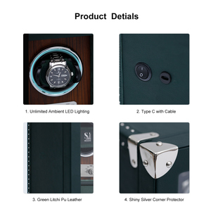 Scatola Avvolgitore Automatico di Lusso per <span class=keywords><strong>Orologi</strong></span> con 3 Scomparti Sicuri, in Pelle PU di Alta Qualità e MDF, per la Rotazione degli <span class=keywords><strong>Orologi</strong></span> - Product Image 3