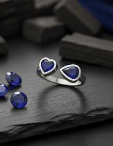 Anillo de oro blanco de 14 quilates certificado Toi-et-Moi con piedras preciosas naturales/cultivadas en laboratorio - Product Image 3