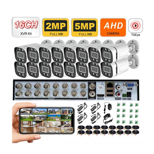 Kit de caméra de sécurité analogique DVR 16 canaux AHD XVR 5MP IP67 étanche avec vision nocturne et suivi de mouvement humain pour système de surveillance extérieur - Product Image 1