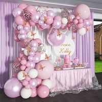Nouvel ensemble de ballons en latex rose macaron pour décoration de fête d'anniversaire et de baby shower, kit de fournitures de mariage, ensembles de ballons d'anniversaire en latex pour intérieur