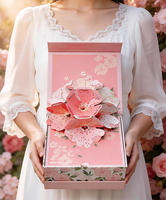 Boîte cadeau vide en forme de fleur 3D, boîtes de dragées de luxe pour mariage, boîtes d'emballage pour bonbons pour la Saint-Valentin et les anniversaires, boîtes en papier personnalisées