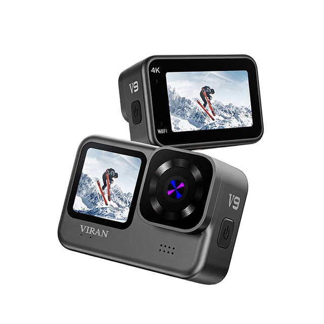 Anti-Shake 25MP 4K Waterproof Sports Camera with Remote Touch Dual Screen Wide Angle 128GB Built-in Video 1080p 60fps Mini