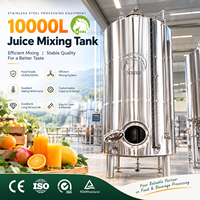 Cuve de mélange de boissons en acier inoxydable de 10 000 L avec agitateur pour le mélange de jus, la transformation des fruits et la production d'aliments liquides