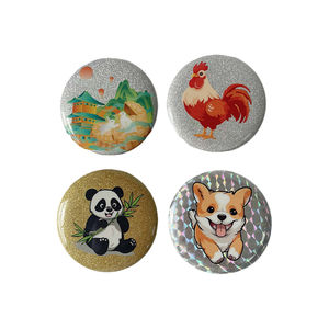 No Minimum Cheap Custom logo Printing Blank 50mm 58mm Magnetic <strong>Metal</strong> Embroidery Tin Tinplate Pin <strong>Button</strong> Badge for Promotion - Product Image 2