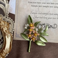 Bros Pin Daun Tanaman Hijau Retro Bunga Mutiara untuk Hadiah Perhiasan Kerah Wanita