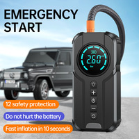 High-Pressure Car Air Pump Tire Inflator LED Light USB-A Charging-Emergency Start All-In-One 12V for Car/Truck/Motorcycle/SUV