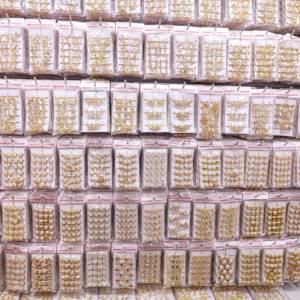CM takı pirinç zirkon 14K altın kaplama küpe Aretes De Oro Laminado kadınlar moda küpe bırak saplama küpe papyon kalp - Product Image 1