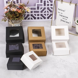 Sang trọng màu trắng các tông màu đen bao bì Quà Tặng Gấp Giấy Hộp quà tặng với cửa sổ rõ ràng - Product Image 4