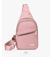 Fashion Data Port Chest Bag Pola Berlian Tas Selempang Tahan Air Kapasitas Besar untuk Wanita Tas Dada