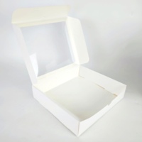 Caja Cuadrada de Cartón Blanco Ecológica Personalizada al por Mayor con Ventana Transparente para Alimentos, Bocadillos, Pasteles, Regalos de Cumpleaños Plegables