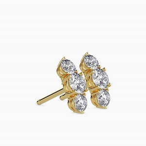 Pendientes de Diamantes Cultivados en Laboratorio de Oro Amarillo Sólido de 14K de Lujo, 1 Quilate Cada Uno, Certificados por IGI, Joyería de Boda para Mujer - Product Image 1
