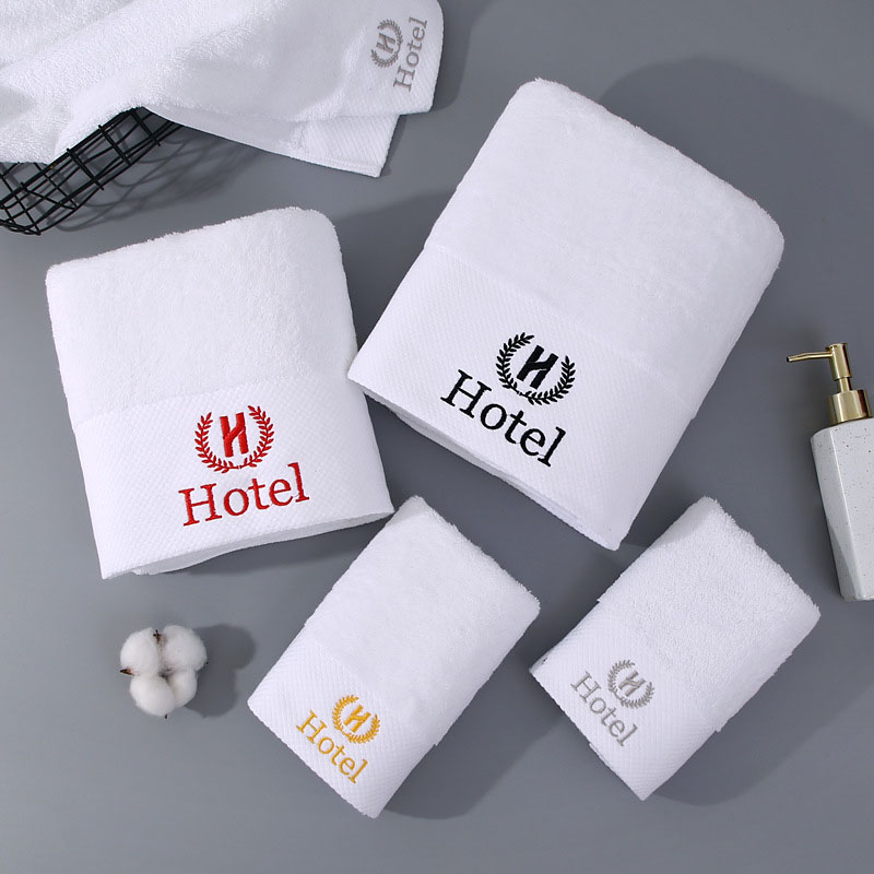 Custom White embroidered logo towels
