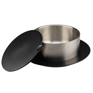 Juego de Tazones de Acero Inoxidable de Doble Pared de 2.2L, Ecológicos, Aptos para Lavavajillas, Ideales para Fiestas, con Tapa y Base Negras para Uso Doméstico - Product Image 1