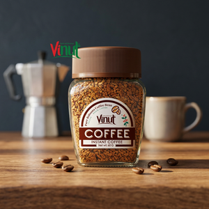 กาแฟโรบัสต้าแท้แบบฟรีซดราย ผู้จัดจำหน่ายจากเวียดนาม บรรจุขวดแก้ว 60 กรัม กาแฟสำเร็จรูป ขายส่ง ผู้นำเข้า VINUT - Product Image 3