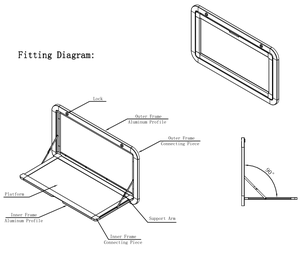 Table de pique-nique RV en alliage d'aluminium 600*<span class=keywords><strong>500</strong></span> pour différentes caravanes. - Product Image 6