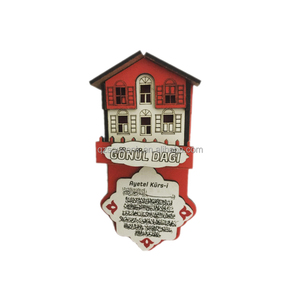 Magnete per Frigorifero in Legno Personalizzato a Prezzo all'Ingrosso, <span class=keywords><strong>Souvenir</strong></span> di Paesi e Città, <span class=keywords><strong>Turchia</strong></span> Germania Norvegia Canada, Magnete 3D in MDF a Forma di Casa di Legno - Product Image 1