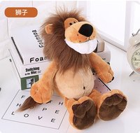 Vente en gros jouets animaux de la forêt en peluche super doux lion éléphant girafe singe tigre PP coton rempli figurines de la faune de la jungle