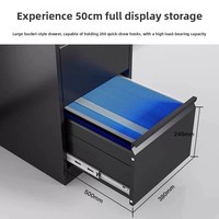 Boîte à cartes en acier personnalisée, classeur de bureau moderne et minimaliste avec tiroir à panneau métallique et serrure, rangement suspendu A4/FC pour outils