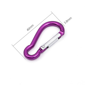 Carabiner Curved Aluminum Keychain 40mm Portable Multifunctional Hardware Accessory - Product Image 1
