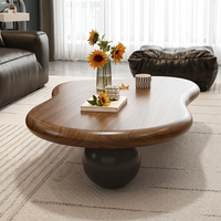 Französischer Vintage-Kaffeetisch mit Acrylrahmen und Holz, Umweltfreundlicher Designer-Beistelltisch in Wolkenform für Kleine Wohnungen
