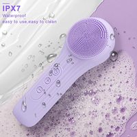 Brosse nettoyante faciale en silicone imperméable 2 en 1 avec charge magnétique, 6 modes réglables pour un nettoyage en profondeur, une exfoliation et un massage