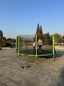 Nouveau design de trampolines pour adultes et enfants Trampoline rond vert de fitness avec filet pour enfants - Product Image 5