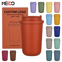 Gobelet isotherme en acier inoxydable personnalisé avec logo, 10 oz et 14 oz, avec couvercle à clapet, pour café et camping