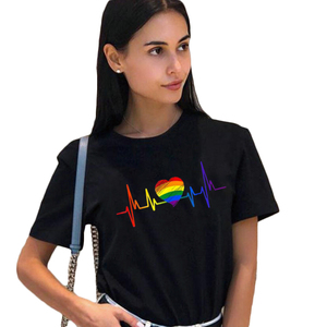 T-shirt manches courtes pour femmes, décontracté et élégant, couleur bonbon, avec hologramme imprimé, à la mode, Harajuku - Product Image 1