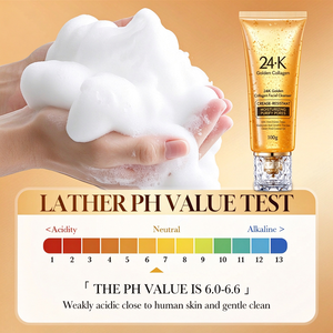 Limpiador Facial de Colágeno Dorado para Piel Grasa, Control de Grasa, Hidratante, Limpieza Suave de Poros, Lavado Facial, Marca Privada, Cuidado de la Piel - Product Image 3