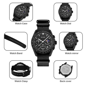 Reloj SKMEI 9392 de Cuarzo con Cronógrafo de Fase Lunar, Tres Esferas y Seis Agujas, Correa de Nylon, Unisex, Deportivo, Analógico, Personalizado, Resistente al Agua - Product Image 5
