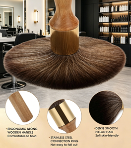 Brosse à dépoussiérer le cou pour barbier, personnalisée, à long manche en bois, poils doux en nylon, pour la coupe de cheveux, le nettoyage du cou et du visage, pour salon et usage domestique - Product Image 4