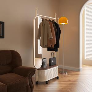 Tangke porte-manteau moderne en métal pleine longueur miroir de Style crème mobile Simple <span class=keywords><strong>cintre</strong></span> intégré miroir d'habillage maison - Product Image 5