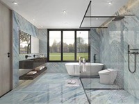 Dalle de quartzite bleu iceberg du Brésil de luxe – Pierre naturelle de marbre bleu Céleste pour murs, sols, tables, comptoirs de cuisine et îlots