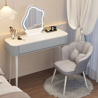 Table de maquillage pour chambre à coucher avec miroir et tiroir
