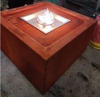 Bonne qualité Weathering Steel Outdoor Decor Gas Burning Fire Table Prix