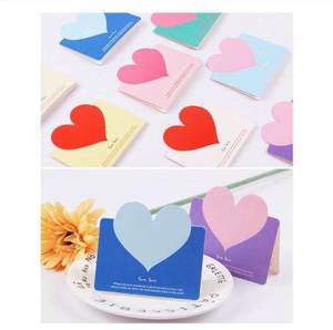 Carte de voeux en forme de coeur d'amour de couleur mélangée cadeau de la Saint-Valentin Invitations de mariage cartes de remerciement romantiques - Product Image 2