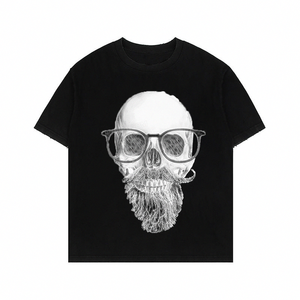 <span class=keywords><strong>เสื้อ</strong></span>ยืดผู้ชายลายหัวกะโหลกทรงโอเวอร์ไซส์ หลวม สบายๆ คอกลม สไตล์สตรีทแวร์  รับทำโลโก้ สำหรับขายส่งใน EU US AU - Product Image 4