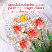 DIY Acrylglas-Malerei LED-Nachtlicht Handgemalte Wasserwellen-Textur Tischlampe Kinder-Bastelgeschenk Abschluss-Dekoration 3-12