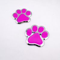 Logo chromé DIY avec empreinte de patte d'animal 3D (chien, chat) auto-adhésif pour emblème, badge, autocollant de voiture, camion, camping-car