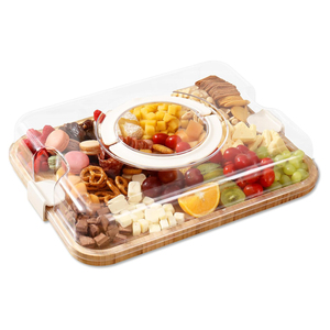 Tabla de <span class=keywords><strong>Queso</strong></span> de Bambú Ecológica con Tapa Ajustable, Plato Rectangular Ecológico y Elegante para Cortar - Product Image 5