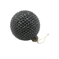 Vente en gros d'usine Boule de Noël en verre noir de 80 mm Ornement soufflé à la main avec des paillettes Design de diamant collé à la main Festival Mariage